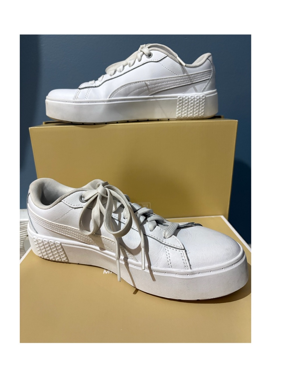 Puma Smash Women’s Platform Sneakers Trainers White Size 10